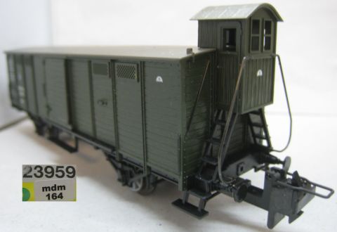 TI/TE 23959 Bayerischer ged Güterwagen Augsburg mit Brh (mdm164) mit NEM Kupplungsaufnahme TOP/OV