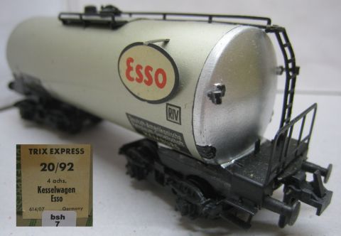 Trix Express 20/92E 492 3492 Esso 4A (bsh7) zweite Version, 1966-73 schön Erhalten mit Box