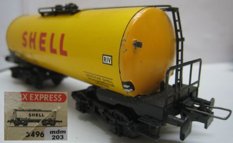 Trix Express 20/92S 496 3496 SHELL 1. Version o Muschel 4A (mdm203) sehr gut Erhalten im Laschen Karton. Die Lasche hat einen Einriss.
