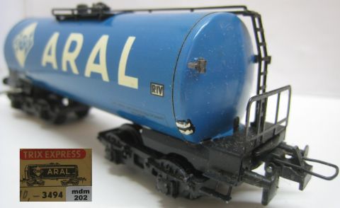Trix Express 20/92A 494 3494 ARAL blau 4 A (mdm202) nahezu neuwertig im Laschen Karton.