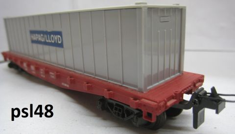 Trix Express 3969 Rungenwagen der READING-Line (psl48) mit Container schön Erhalten o OV