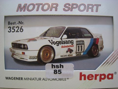 Herpa 3526 Linder BMW M3 Sport Evolution A. Heger Motorsport Serie (hsh85)