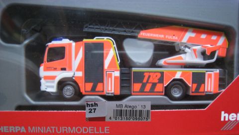 Herpa 095075 MB Atego Rosenbauer L32A Drehleiter  FW Fulda  (hsh27) TOP/OV