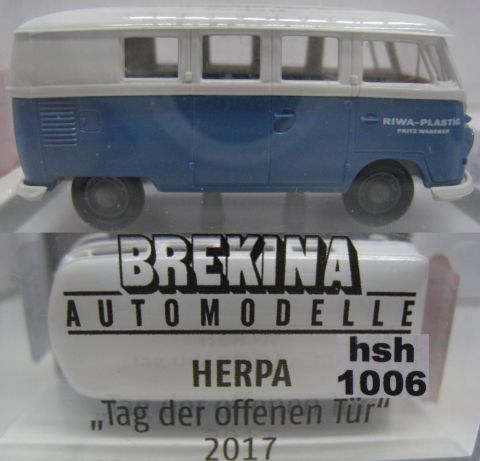 Brekina 32166 VW T1 RIWA Plastik Somo Herpa Tag der offenen Tür 2017 (hs1006) TOP/OV