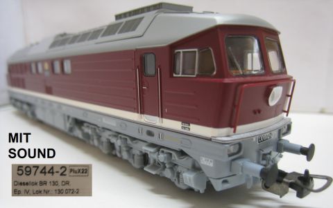 Piko 59744 Diesellok BR 130 DR, Bilder folgen am 28.6. ;-) Sound Modul ergänzt, mit allen Papieren TOP/OV 