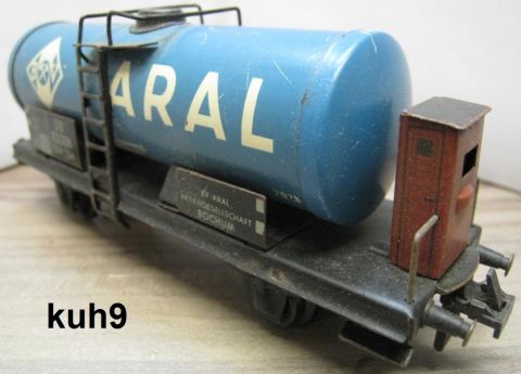 Trix Express 20/78A Tankwagen BV ARAL blau 2A m Brh (kuh9) nur 1957-59, rundum kleine Chips o OV