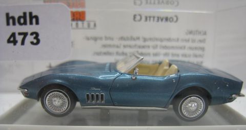 Brekina 19971 Corvette C3 Cabrio türkis met 1/87 (hdh473) TOP/OV