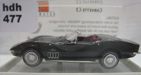 Brekina 19970 Corvette C3 Cabrio schwarz glänzend (hdh477) TOP/OV