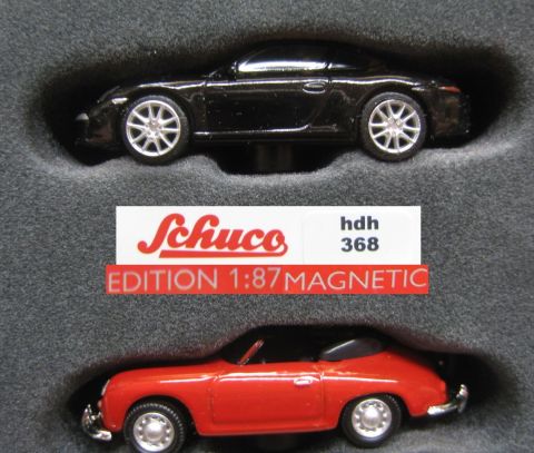 Schuco 45 249 0300 1/87 Edition Magnetic Porsche356 + Cabrio Porsch911 (hdh368) TOP/OV