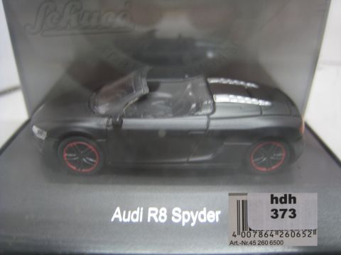 Schuco 1/87 45 260 65 00 Audi R8 Spyder mattschwarz (hdh373) TOP/OV