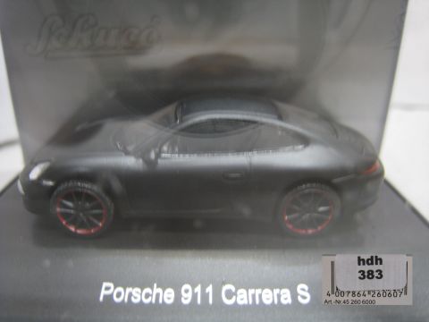 Schuco 1/87 45 260 6000 Porsche Carrera S mattschwarz (hdh383) TOP/OV