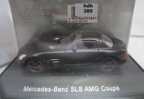 Schuco 1/87 45 258 6100 Mercedes-Benz SLS AMG Coupé mattschwarz (hdh385) TOP/OV