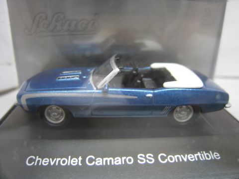 Schuco 1/87 261147 Chevrolet Camaro SS Convertible blau (hdh395) TOP/OV