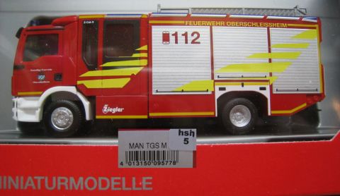 Herpa 095778 MAN TGS M Z-Cab FW Oberschleissheim (hsh5) TOP/OV
