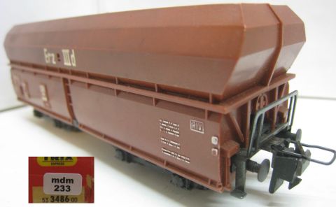 Trix Express 3486 Großraum Schüttgutwagen ERZ III b beladen (mdm233) sehr schöne Erhalten